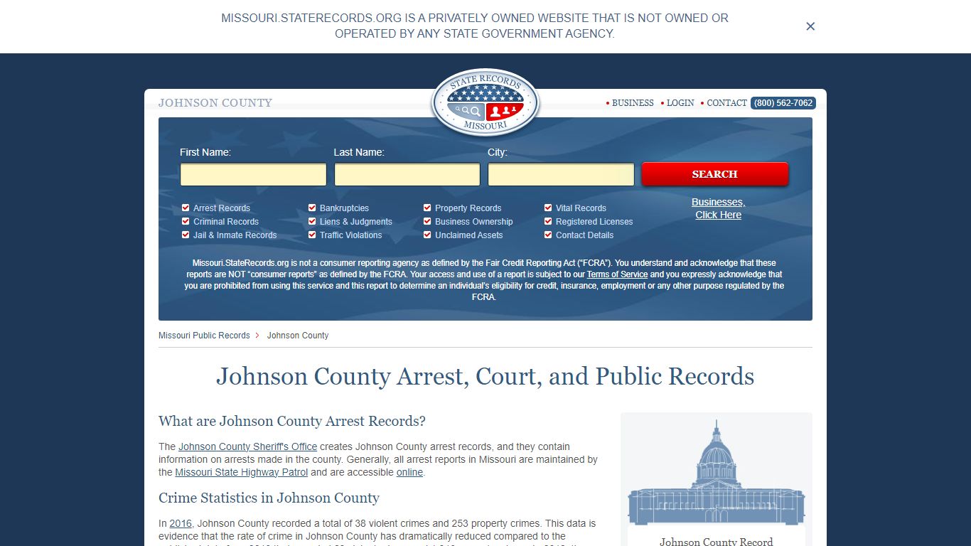 Johnson County Arrest, Court, and Public Records